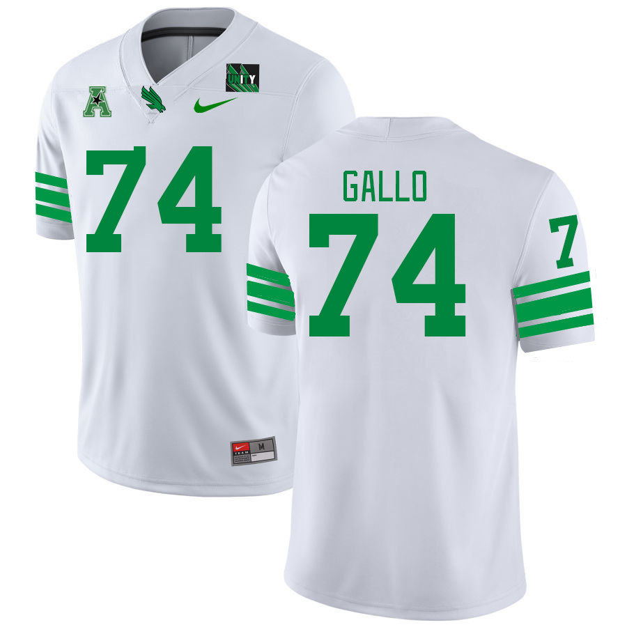 Men #74 Nick Gallo North Texas Mean Green 2023 College Football Jerseys Stitched-White